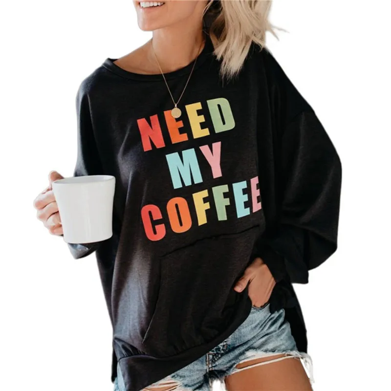 Fashion Women Long Sleeve Letter Print Top Shirt Casual Fall Autumn Tops Long Sleeve Round Neck Pocket Street Top for Ladies
Fashion Women Long Sleeve Letter Print Top Shirt Casual Fall Autumn Tops Long Sleeve Round Neck Pocket Street Top for Ladies