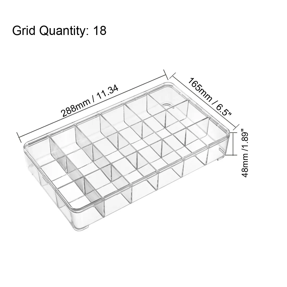 uxcell Component Storage Box - PS Fixed 18 Grids Electronic Component Containers Tool Boxes Clear 288x165x48mm 
uxcell Component Storage Box - PS Fixed 18 Grids Electronic Component Containers Tool Boxes Clear 288x165x48mm