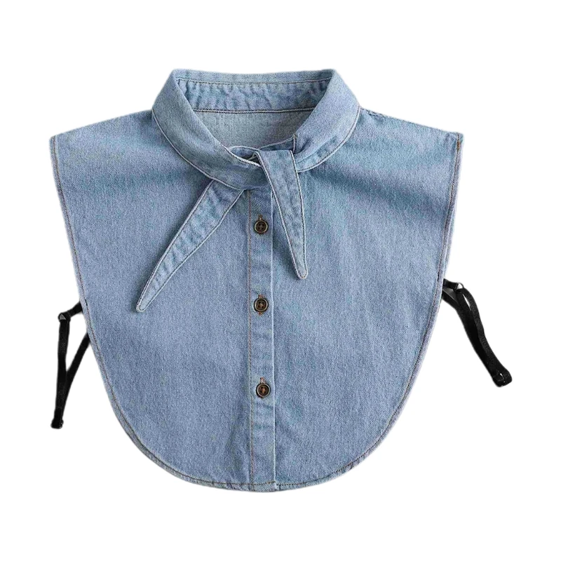Women Vintage Denim Faux False Collar Bib Cute Rabbit Ears Bow Tie Detachable Neckline Button Half Shirt Blouse Dickey
Women Vintage Denim Faux False Collar Bib Cute Rabbit Ears Bow Tie Detachable Neckline Button Half Shirt Blouse Dickey