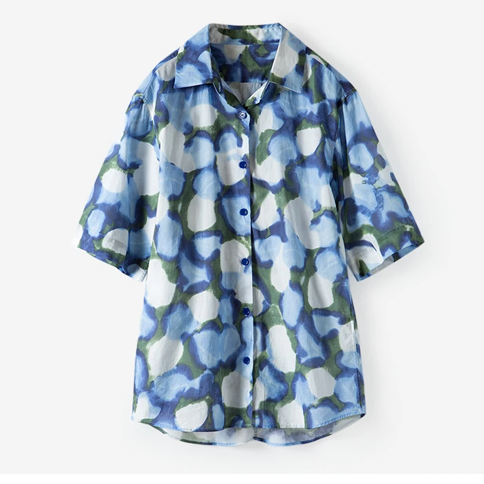 2020 Summer Women Print Blouse Half Sleeve Single Breasted Turn-down Collar Casual Shirt
2020 Summer Women Print Blouse Half Sleeve Single Breasted Turn-down Collar Casual Shirt