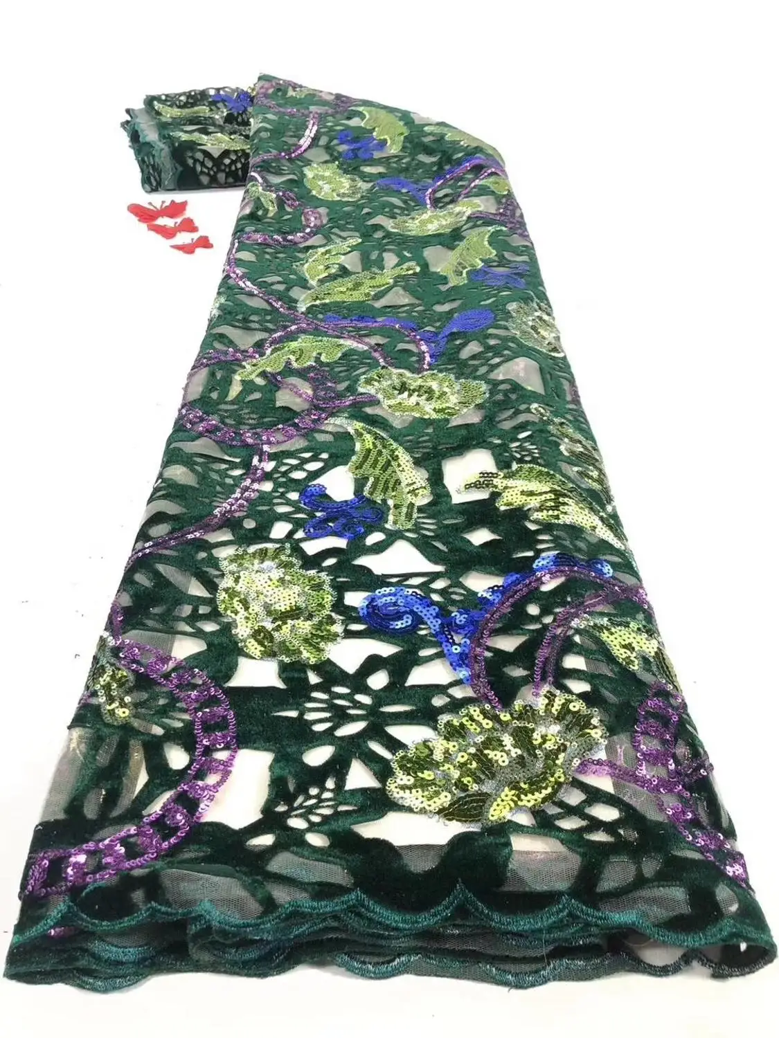 Новый дизайн, красочная африканская французская бархатная кружевная ткань с блестками, высококачественные нигерийские бархатные кружевны... 
Новый дизайн, красочная африканская французская бархатная кружевная ткань с блестками, высококачественные нигерийские бархатные кружевны...