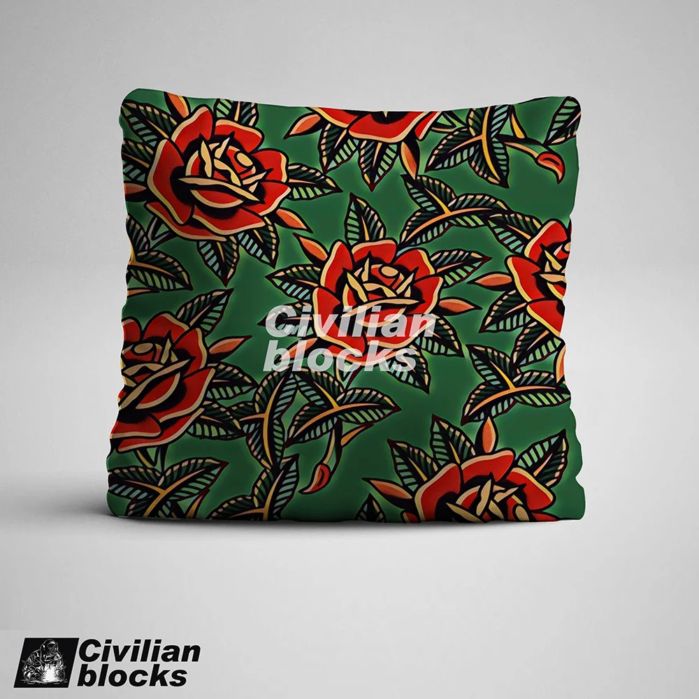 

Flower Print Throw Pillow West Coast Chicano Oldschool Hiphop Seat Cushion Cojines Decorativos Para Sofa Chair Pillow Home Decor