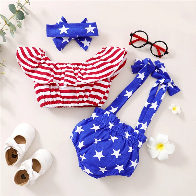 3Pcs Newborn Baby Girls Clothes Set,Summer Children Girls Star Print O-Neck Short Sleeve Tops+Striped Suspender Shorts+Headband
3Pcs Newborn Baby Girls Clothes Set,Summer Children Girls Star Print O-Neck Short Sleeve Tops+Striped Suspender Shorts+Headband