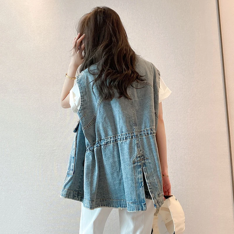 CHICEVER Chains Button Denim Vest For Women O Neck Sleeveless Patchwork Vintage Female Fashion New Summer Clothing 2021 Tide
CHICEVER Chains Button Denim Vest For Women O Neck Sleeveless Patchwork Vintage Female Fashion New Summer Clothing 2021 Tide