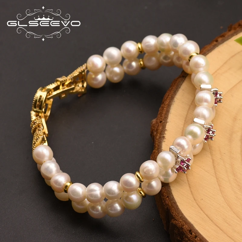 GLSEEVO Natural Fresh Water White Pearl Bracelet For Women Wedding Party 925 Sterling Silver Minimalist Jewelry Custom GB0173B
GLSEEVO Natural Fresh Water White Pearl Bracelet For Women Wedding Party 925 Sterling Silver Minimalist Jewelry Custom GB0173B