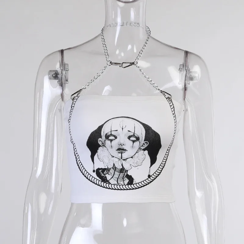 Sexy Y2k Punk Camis Aesthetic Gothic Harajuku Women Camisoles Bodycon White Graphic Print Chain Patchwork Crop Tops Streetwear
Sexy Y2k Punk Camis Aesthetic Gothic Harajuku Women Camisoles Bodycon White Graphic Print Chain Patchwork Crop Tops Streetwear