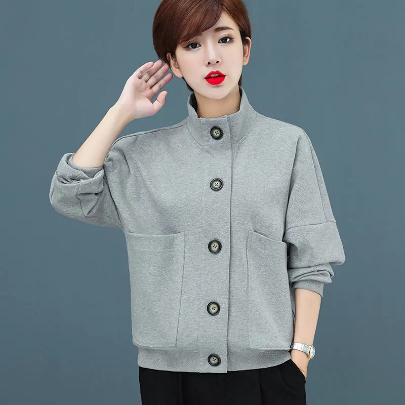 Women's Jacket 2022 New Spring Casual Female Jackets Long Sleeve Stand Collar Basic Coats Single-breasted Outerwear J261
Women's Jacket 2022 New Spring Casual Female Jackets Long Sleeve Stand Collar Basic Coats Single-breasted Outerwear J261