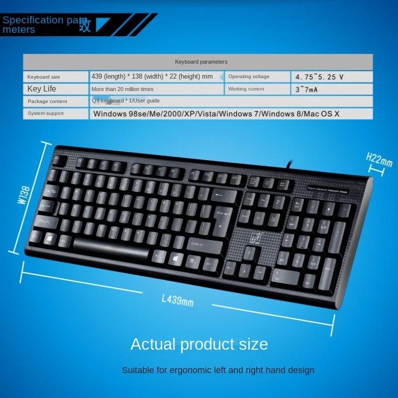 VYOPBC Wired Keyboard Computer Keyboards Gamer Ultra-thin USB or PS/2 Mini Multimedia 104 Keys Gaming Keyboard for PC Laptop 
VYOPBC Wired Keyboard Computer Keyboards Gamer Ultra-thin USB or PS/2 Mini Multimedia 104 Keys Gaming Keyboard for PC Laptop