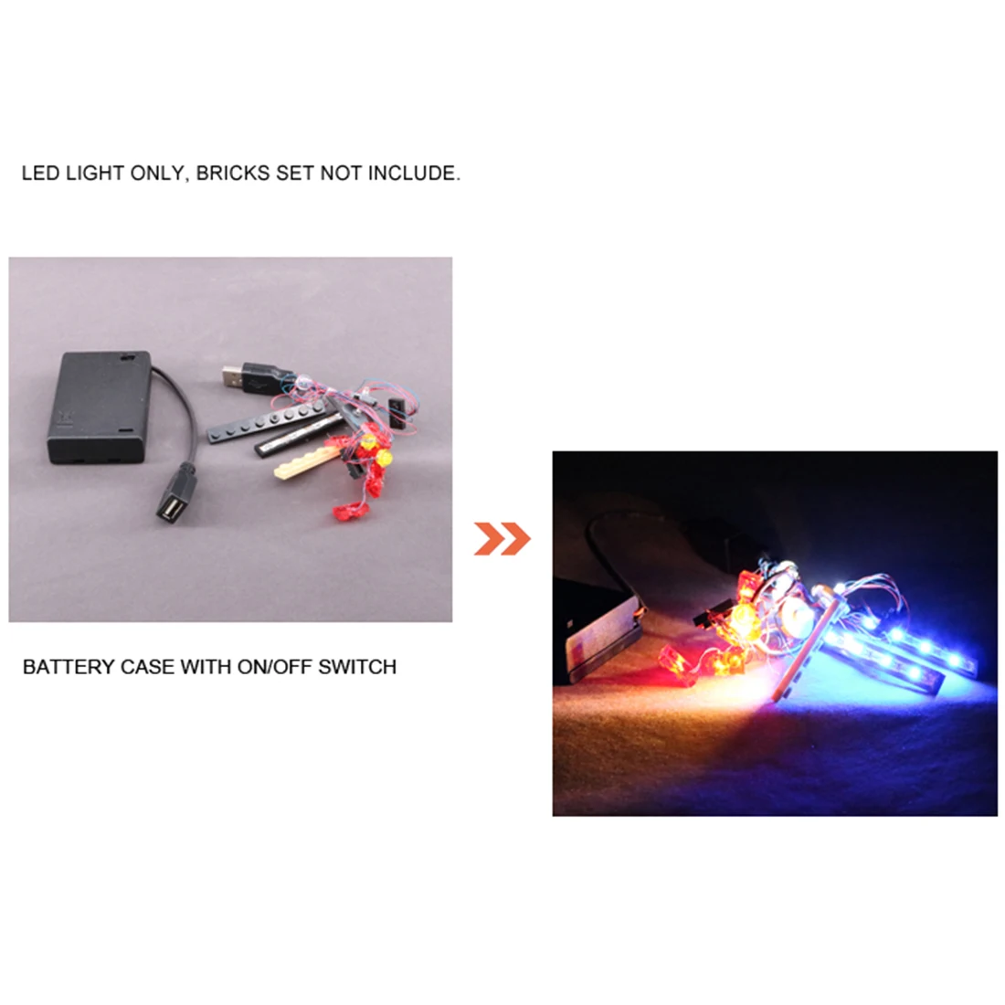 Battery Operated LED Light Kit for 10265 (Only LED Light, No Block Kit) 
Battery Operated LED Light Kit for 10265 (Only LED Light, No Block Kit)