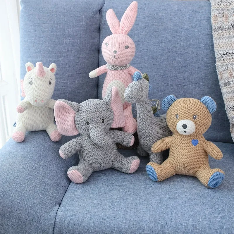 Baby Knitting Toys Boys Girls Soft Dolls Cartoon Bear Elephant Dinosaur Kids Cute Stuffed Toys Children Gifts Infants Doll 23cm
Baby Knitting Toys Boys Girls Soft Dolls Cartoon Bear Elephant Dinosaur Kids Cute Stuffed Toys Children Gifts Infants Doll 23cm