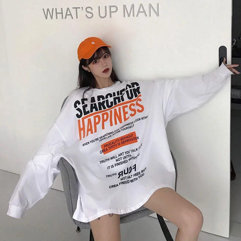 Fashion streetwear letter print women tee batwing sleeve autumn oversized korean style hip hop ladies tshirt
Fashion streetwear letter print women tee batwing sleeve autumn oversized korean style hip hop ladies tshirt