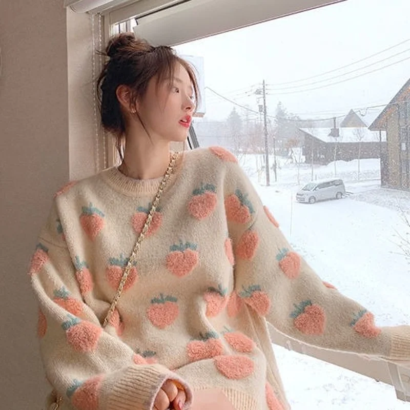 Flocking Jacquard Sweater Women 2021 Spring and Autumn New Style Korean Loose Lazy Knit Sweater Top
Flocking Jacquard Sweater Women 2021 Spring and Autumn New Style Korean Loose Lazy Knit Sweater Top