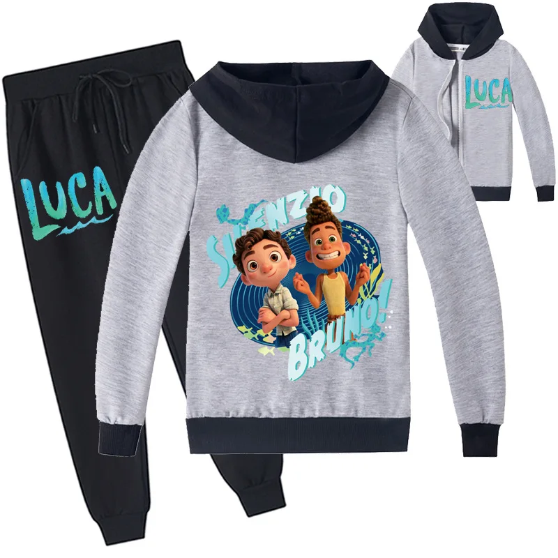 Baby Boy Zipper Jacket + Trousers Teen Kids Cartoon Luca Spring & Autumn Clothes Sets Girl Hooded Sports Jacket Jogging Pants 
Baby Boy Zipper Jacket + Trousers Teen Kids Cartoon Luca Spring & Autumn Clothes Sets Girl Hooded Sports Jacket Jogging Pants