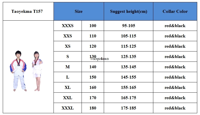 Adults and Child Karate uniform Taekwondo Karate Training Clothes Male Female Long and Short Sleeve Taekwondo suits T157
Adults and Child Karate uniform Taekwondo Karate Training Clothes Male Female Long and Short Sleeve Taekwondo suits T157