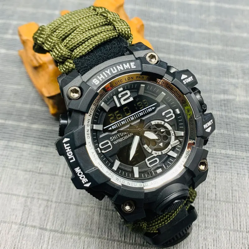 Outdoor Sport Digital Watch Men Sports Watches For men Compass Knitted Strap Military LED Electronic Clock Wrist Watches Men
Outdoor Sport Digital Watch Men Sports Watches For men Compass Knitted Strap Military LED Electronic Clock Wrist Watches Men