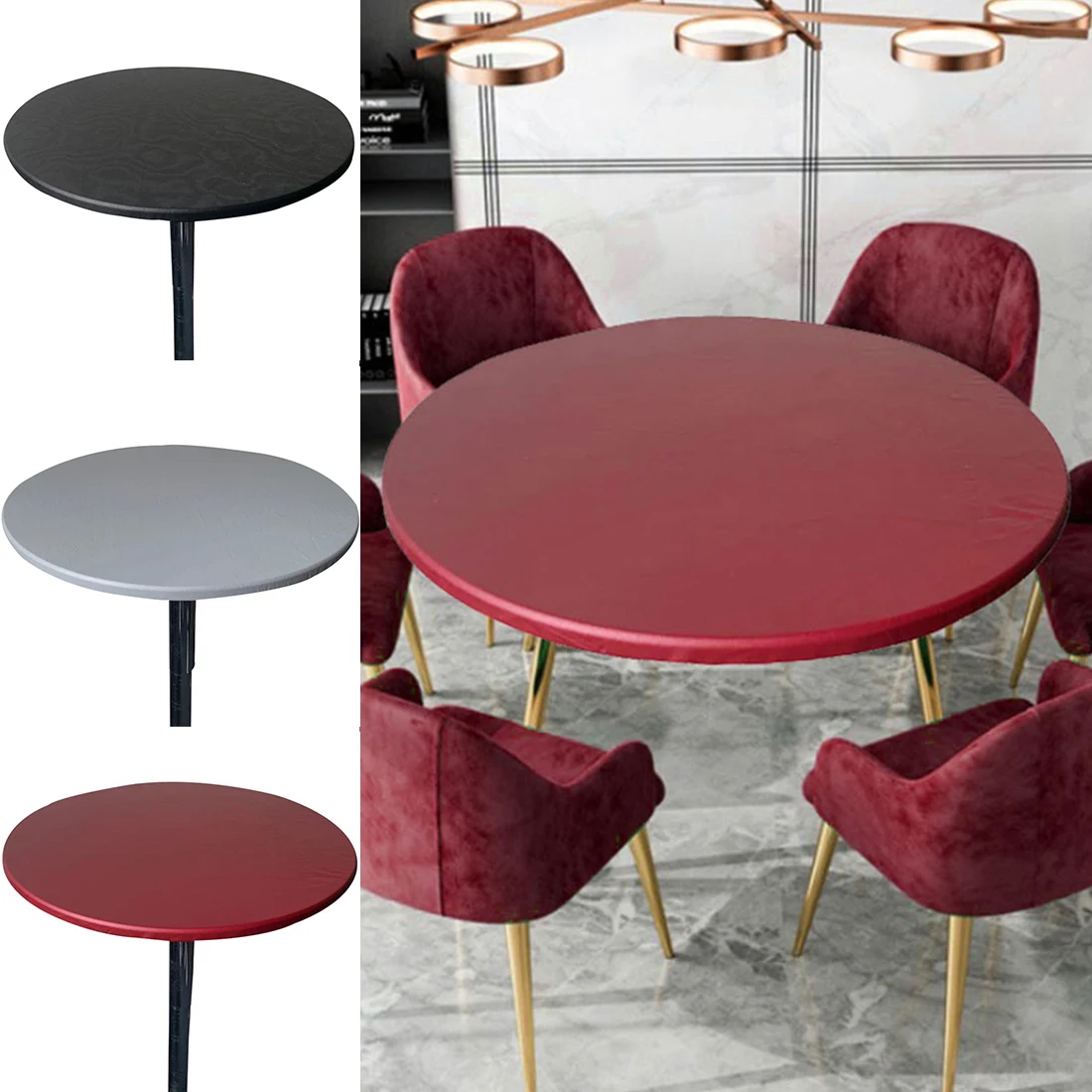 Round Waterproof Table Cover Cloth Protector Polyester Tablecloth Catering Fitted Table Cover with Elastic Edged 60/70/100cm
Round Waterproof Table Cover Cloth Protector Polyester Tablecloth Catering Fitted Table Cover with Elastic Edged 60/70/100cm