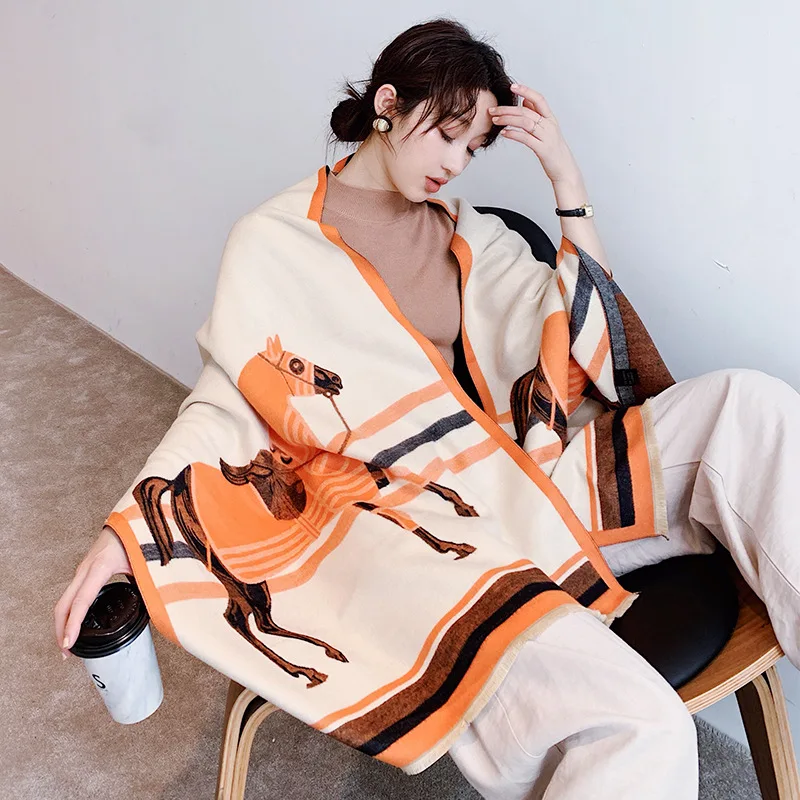 2021 New Thermal Scarf Imitation Cashmere Scarf Mid-length Air-conditioning Shawl Bandana Retro Horse 60*180cm Women's Bandana
2021 New Thermal Scarf Imitation Cashmere Scarf Mid-length Air-conditioning Shawl Bandana Retro Horse 60*180cm Women's Bandana