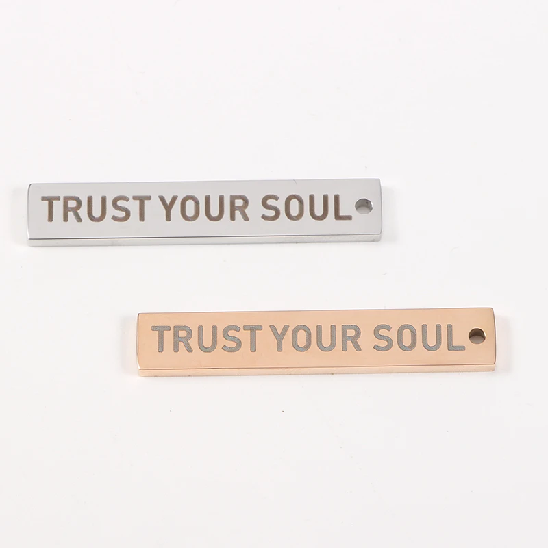 6*35mm Strip Stainless Steel Mirror Polished Pendants Charms Trust Your Soul Charm Charms For Jewelry Making 20pcs/lot
6*35mm Strip Stainless Steel Mirror Polished Pendants Charms Trust Your Soul Charm Charms For Jewelry Making 20pcs/lot