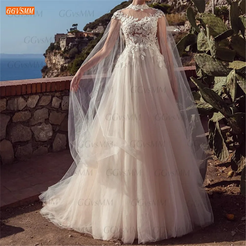 Bohemian white wedding dress 2021 robe de mariée Custom Made свадебное платье High Neck Appliques Lace Tulle A Line Bridal Gowns
Bohemian white wedding dress 2021 robe de mariée Custom Made свадебное платье High Neck Appliques Lace Tulle A Line Bridal Gowns
