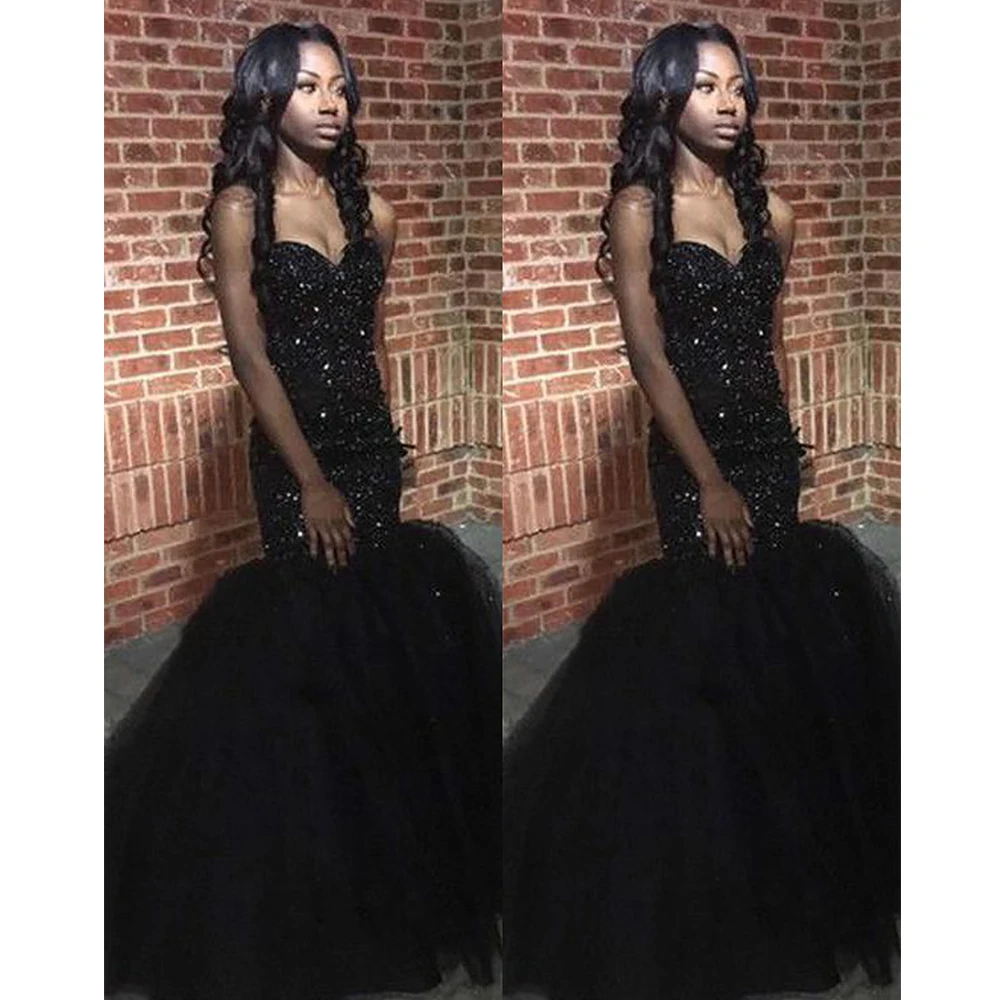 Mermaid Sleeveless Evening Dress Long Luxury 2021 Women Sweetheart Tulle Paillette Black Prom Dress Celebrity vestidos de fiesta
Mermaid Sleeveless Evening Dress Long Luxury 2021 Women Sweetheart Tulle Paillette Black Prom Dress Celebrity vestidos de fiesta