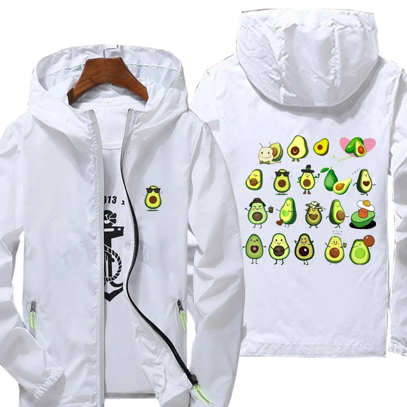 Jackets women pattern Spring casual waterproof Hooded Jacket Men Anime Avocado print Zipper Thin Windbreaker
Jackets women pattern Spring casual waterproof Hooded Jacket Men Anime Avocado print Zipper Thin Windbreaker