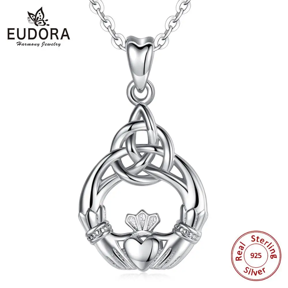 Eudora 100% 925 Sterling Silver Necklace Celtics Knot Claddagh Pendant Charm Necklaces Women Fashion Jewelry Surprise Gift D189
Eudora 100% 925 Sterling Silver Necklace Celtics Knot Claddagh Pendant Charm Necklaces Women Fashion Jewelry Surprise Gift D189