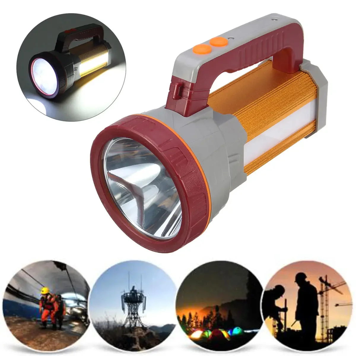 3000LM USB Rechargeble Super Bright LED Spotlight Waterproof Searchlight Torch Hiking LED Flashlight
3000LM USB Rechargeble Super Bright LED Spotlight Waterproof Searchlight Torch Hiking LED Flashlight