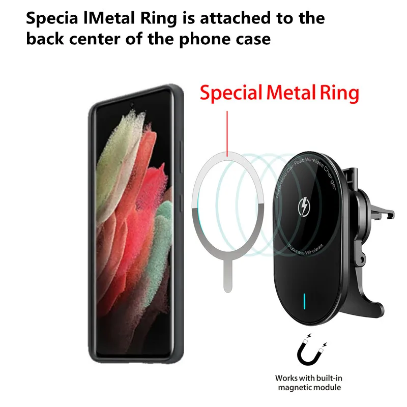 Magnetic Wireless Charger Bracket For MagSafe iPhone 12 Mini Pro Max Xiaomi Huawei 15W Wireless Charging Car Wireless Chargers
Magnetic Wireless Charger Bracket For MagSafe iPhone 12 Mini Pro Max Xiaomi Huawei 15W Wireless Charging Car Wireless Chargers