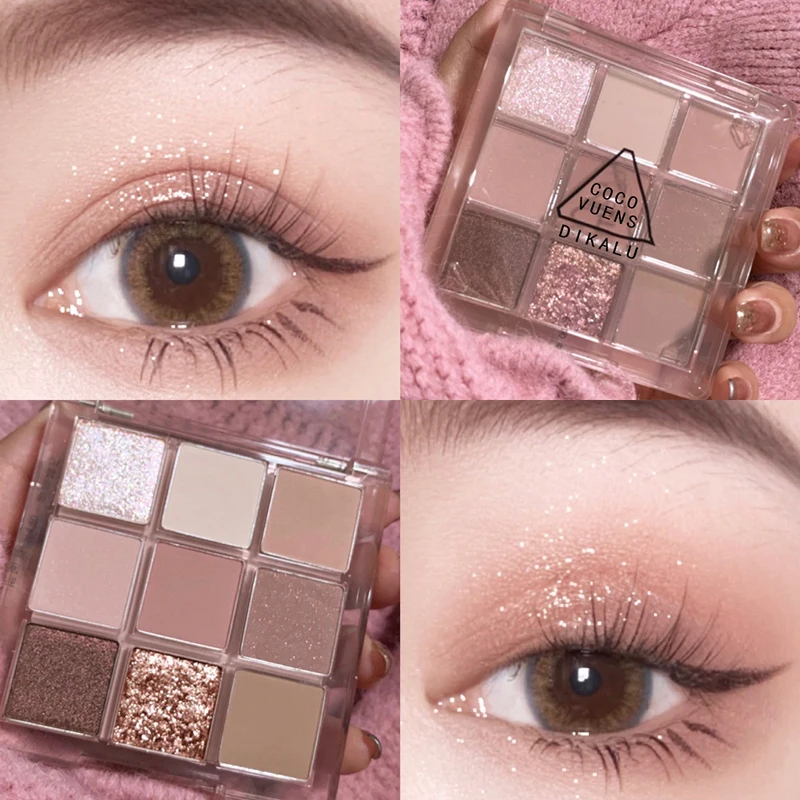 Nine-Color Eyeshadow Palette Matte Glitter Eyeshadow High Pigment More Sequins Waterproof Long Lasting Shimmer Cosmetics TSLM
Nine-Color Eyeshadow Palette Matte Glitter Eyeshadow High Pigment More Sequins Waterproof Long Lasting Shimmer Cosmetics TSLM