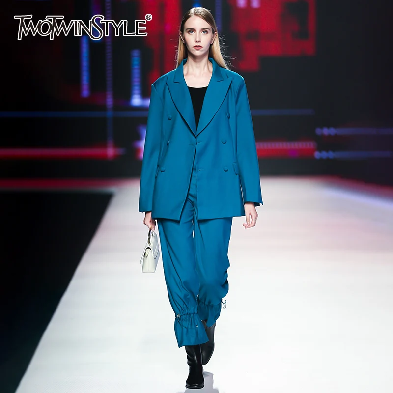 Женский винтажный Блейзер TWOTWINSTYLE, синий повседневный костюм из двух предметов с длинным рукавом и высокой талией, 2022
Женский винтажный Блейзер TWOTWINSTYLE, синий повседневный костюм из двух предметов с длинным рукавом и высокой талией, 2022