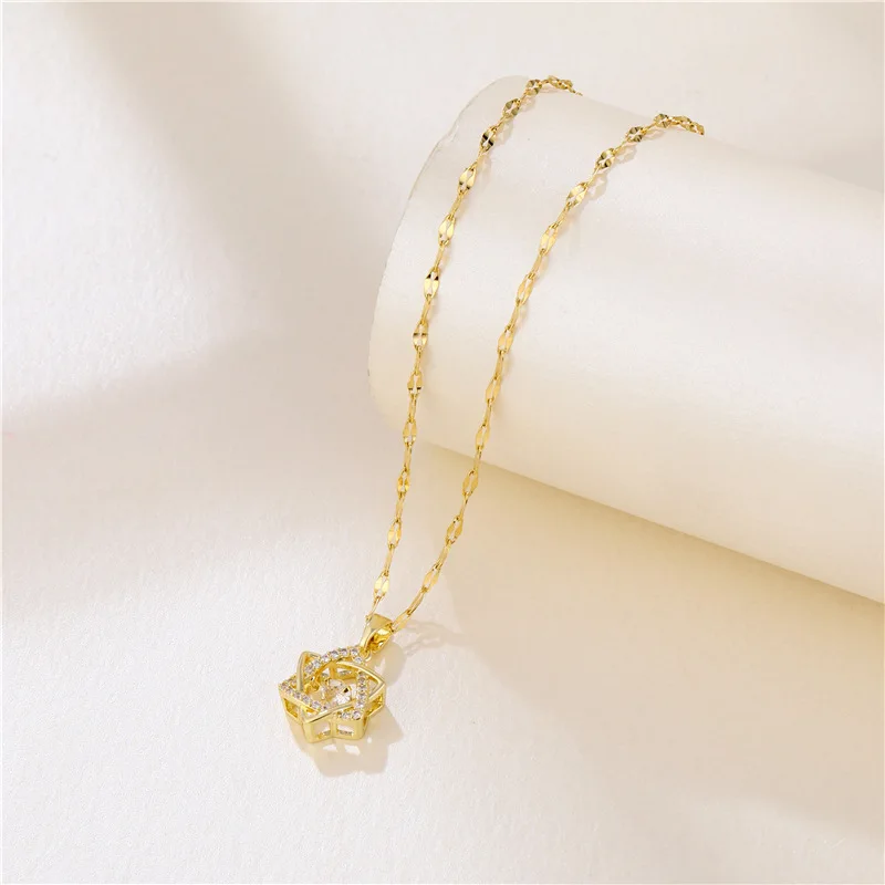 Korean Fashion Magic Six Pointed Star Pendant No Fade Stainless Steel Women Necklace Female Sweet Sexy Choker Neck Chain Jewelry
Korean Fashion Magic Six Pointed Star Pendant No Fade Stainless Steel Women Necklace Female Sweet Sexy Choker Neck Chain Jewelry