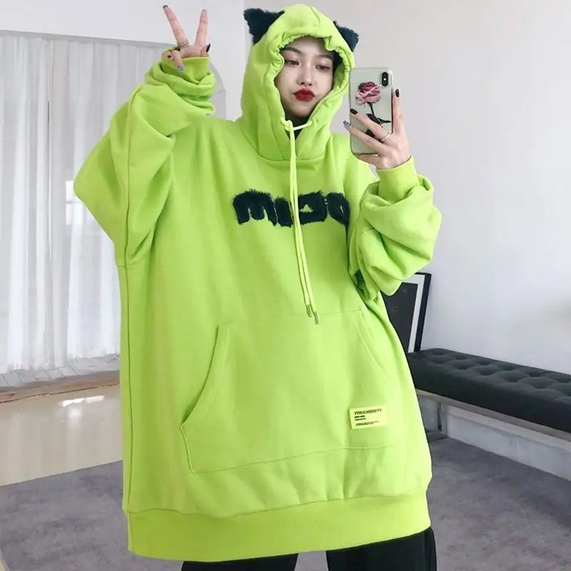 Devil Horn Hoodies Women Autumn-winter Plus Velvet Thick Harajuku Loose Sweatshirt Hong-Kong Style Couple Kawaii Trendy Clothes
Devil Horn Hoodies Women Autumn-winter Plus Velvet Thick Harajuku Loose Sweatshirt Hong-Kong Style Couple Kawaii Trendy Clothes