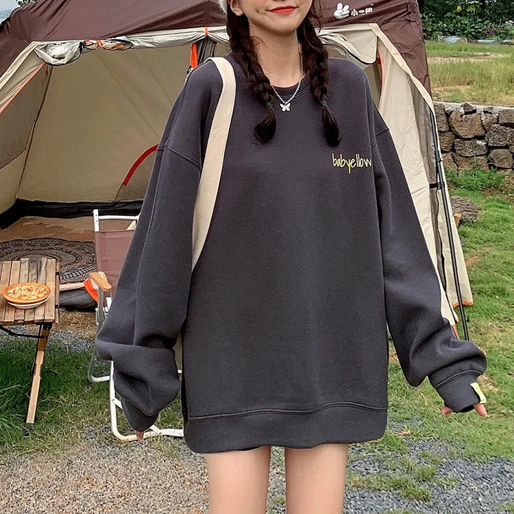 Women's top couples wear English alphabet print plus size women's sweater 2021 Korean loose women's Sweatshirt
Women's top couples wear English alphabet print plus size women's sweater 2021 Korean loose women's Sweatshirt