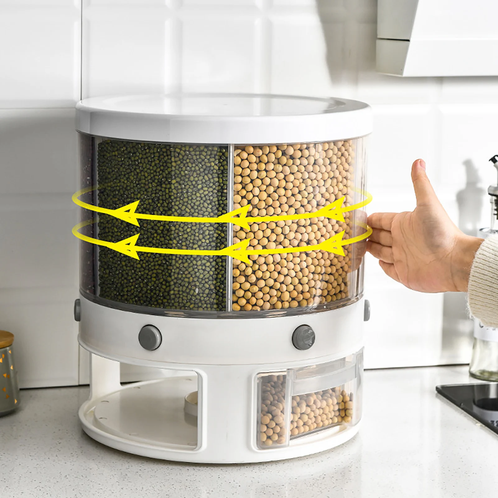 6 Grids Plastic Kitchen Rice Storage Box 10L Storage Box Rotating Dry Food Rice Container Storage Case Flour Grain Storage Box
6 Grids Plastic Kitchen Rice Storage Box 10L Storage Box Rotating Dry Food Rice Container Storage Case Flour Grain Storage Box