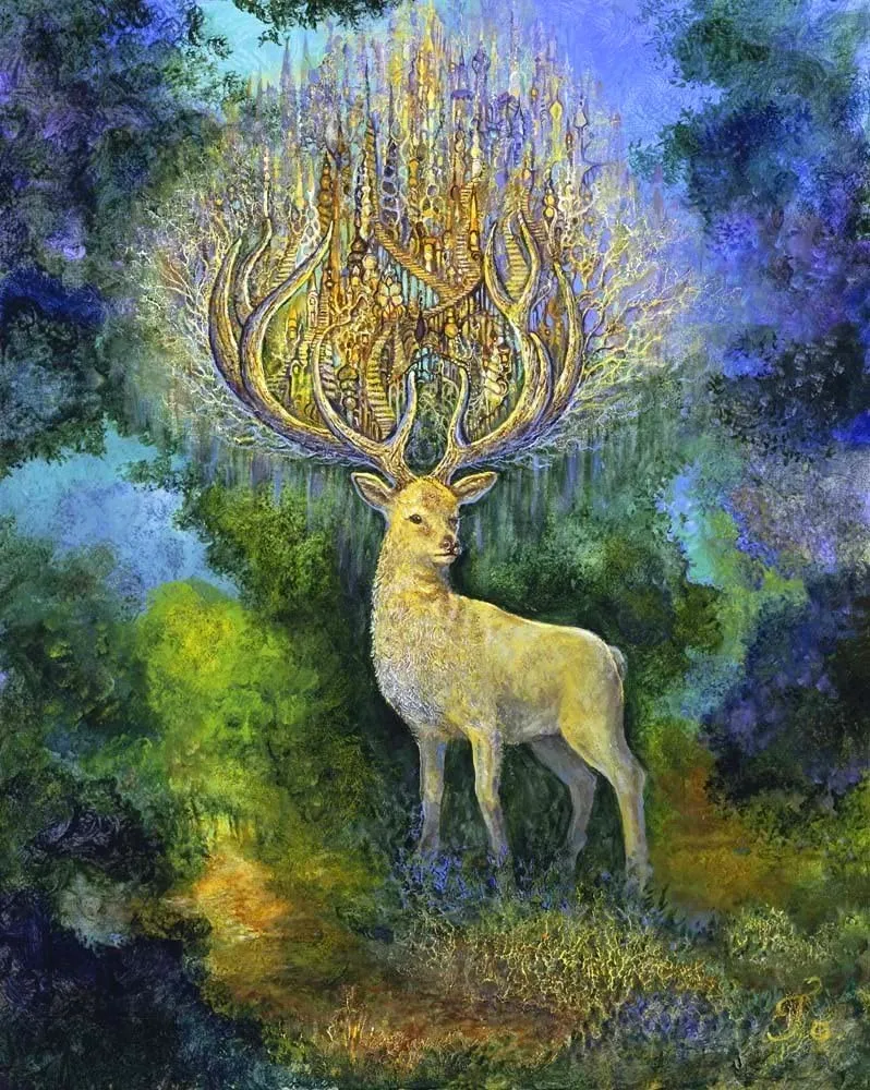 

JMINE Div 5D Forest Artist Deer Full Diamond Painting cross stitch kits art High Quality Animal 3D paint by diamonds