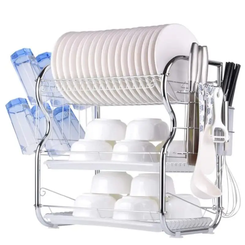 3 Tier Stainless Steel Kitchen Shelf Organizer Dish Tableware Holder Rack Dish Drying Rack Holder Kitchen Storager Accessaries
3 Tier Stainless Steel Kitchen Shelf Organizer Dish Tableware Holder Rack Dish Drying Rack Holder Kitchen Storager Accessaries