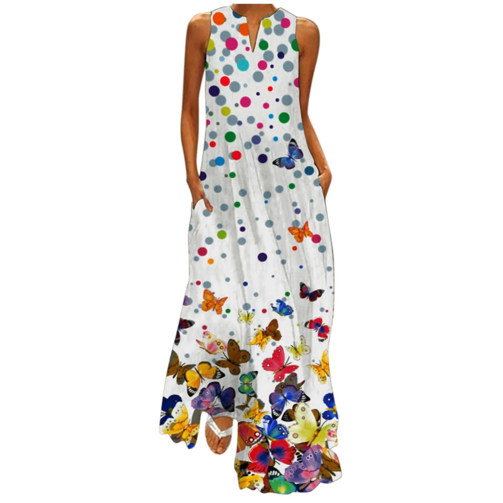 Summer Butterfly Print Sleeveless Dress V-neck Sleeveless Sexy Dress Fashion Plus Size Maxi Dress Bohemian Dress Dropshipping 
Summer Butterfly Print Sleeveless Dress V-neck Sleeveless Sexy Dress Fashion Plus Size Maxi Dress Bohemian Dress Dropshipping