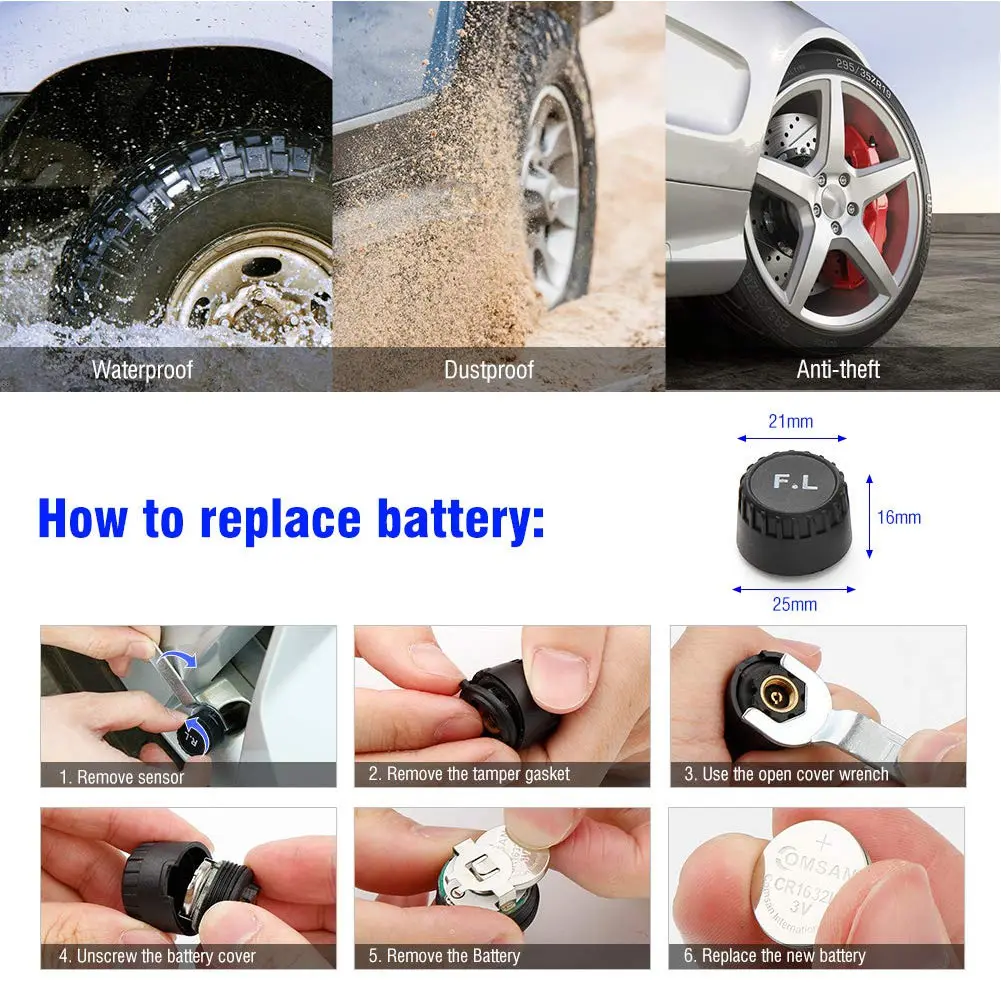 Hot Car Tire Pressure Monitor System Wireless Real-time LCD Display Alarm with 4pcs External Sensor X66
Hot Car Tire Pressure Monitor System Wireless Real-time LCD Display Alarm with 4pcs External Sensor X66