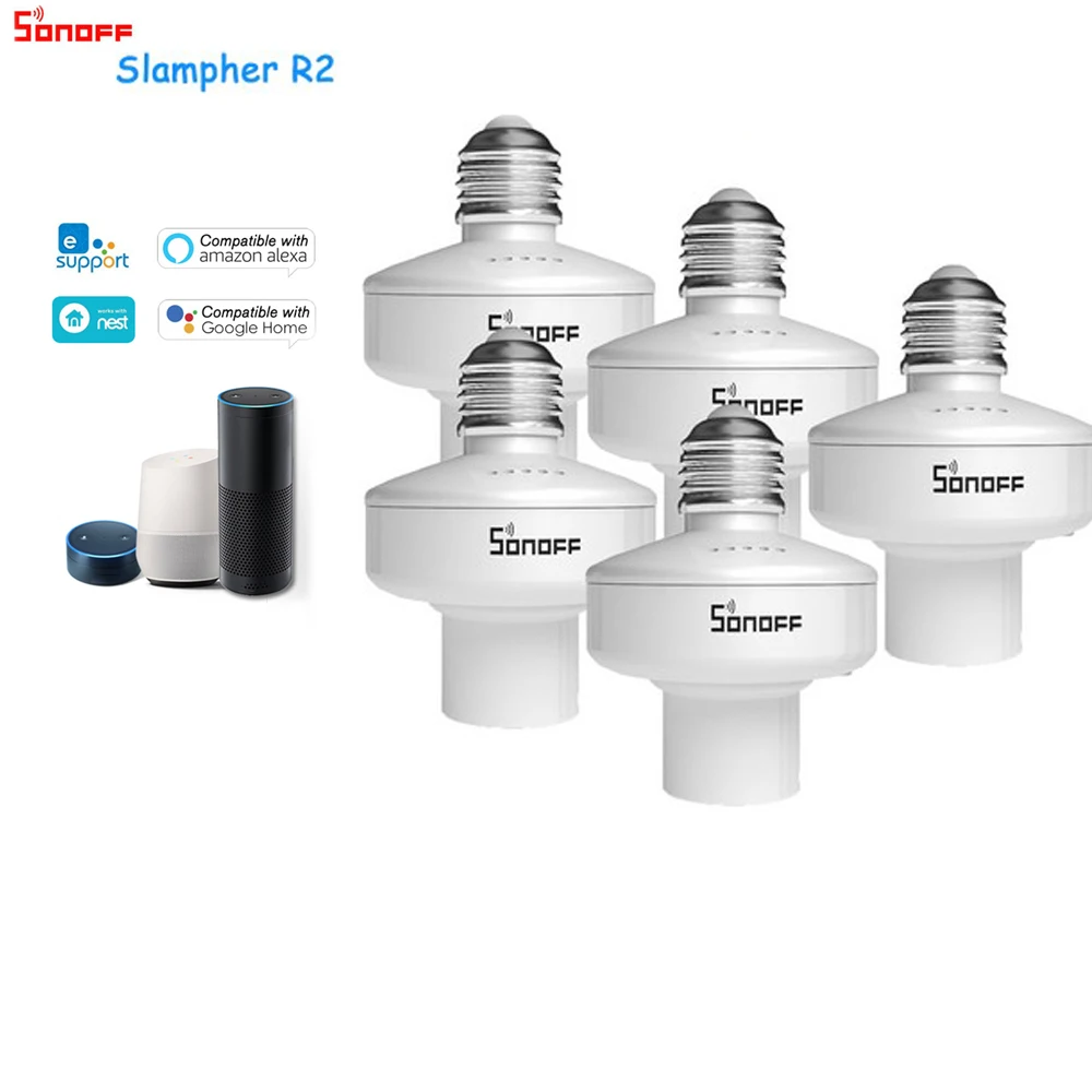 SONOFF Slampher R2 ITEAD WiFi Smart Light Bulb Holder Switch433MHz RF E27 Wireless Lamp Holder 
SONOFF Slampher R2 ITEAD WiFi Smart Light Bulb Holder Switch433MHz RF E27 Wireless Lamp Holder