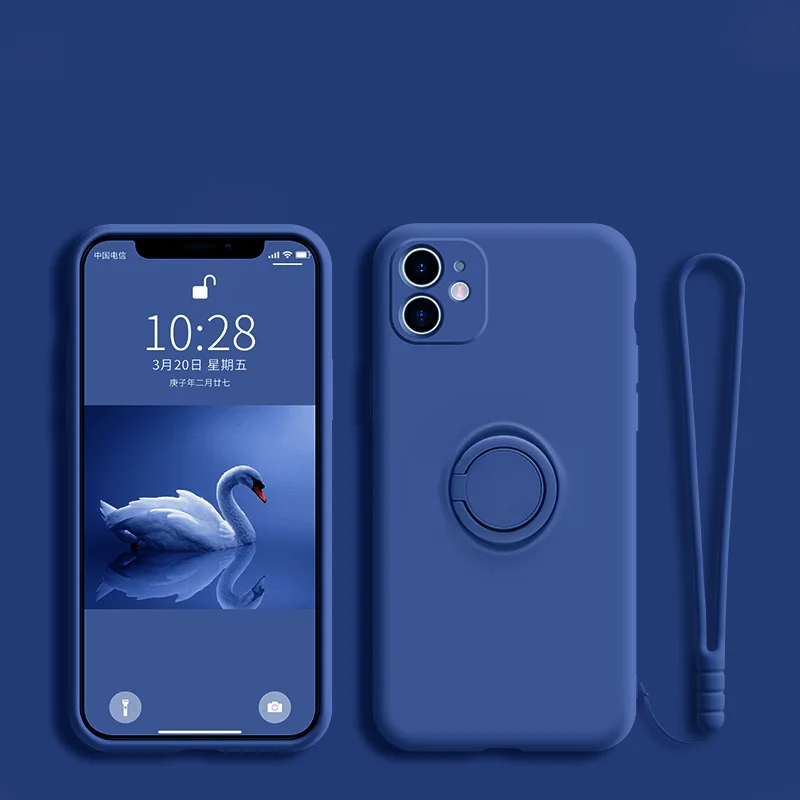 Ring Case For iPhone 12 Liquid Silicone Holder Cover For iPhone 11 Pro Xs Max XR X 6 6s 7 8 Pluse SE Stand Coque With Hand Strap
Ring Case For iPhone 12 Liquid Silicone Holder Cover For iPhone 11 Pro Xs Max XR X 6 6s 7 8 Pluse SE Stand Coque With Hand Strap