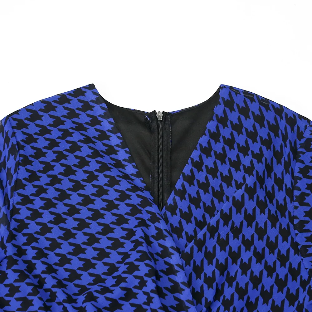Women Plus Size Dress Houndstooth Full Lantern Sleeve V-neck Chiffon Long Maxi Dresses Vintage Fashion Outfit Summer
Women Plus Size Dress Houndstooth Full Lantern Sleeve V-neck Chiffon Long Maxi Dresses Vintage Fashion Outfit Summer