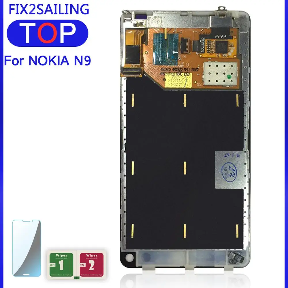 Фото ЖК дисплей s для NOKIA N9 сенсорный экран с рамкой дигитайзер стекло в сборе запасные