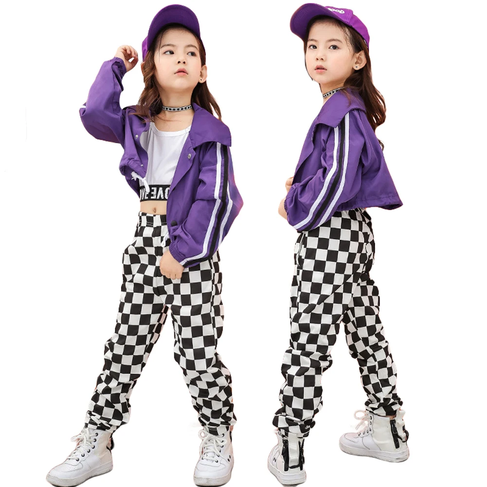 3pcs Kids Girls Hip Hop Street Dance Clothes Set Jazz Dance Outfits Casual Coat + Vest + Plaid Pants Dancing Performance Wear
3pcs Kids Girls Hip Hop Street Dance Clothes Set Jazz Dance Outfits Casual Coat + Vest + Plaid Pants Dancing Performance Wear