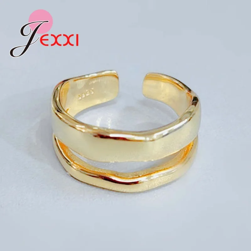 Gold Color 925 Sterling Silver Double Layer Rings For Women Adjustable Wedding Fine Jewelry New Arrivals Accessory
Gold Color 925 Sterling Silver Double Layer Rings For Women Adjustable Wedding Fine Jewelry New Arrivals Accessory