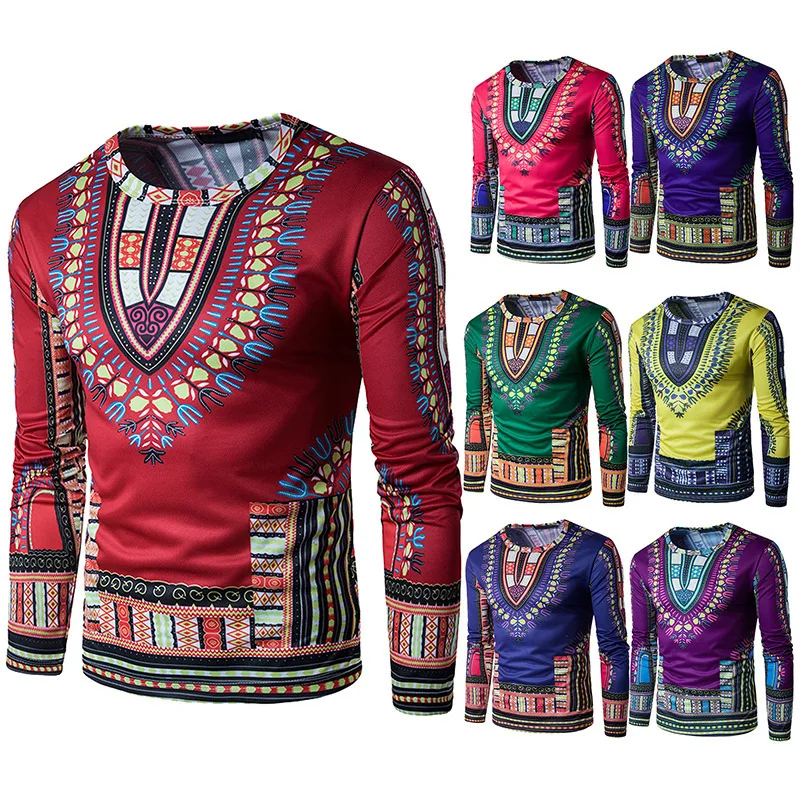 New Middle East african style Men's Fashion 3D Stereo Fake Two pieces Long sleeves T-shirts with Ethnic Wind Printing JQ-10019 
New Middle East african style Men's Fashion 3D Stereo Fake Two pieces Long sleeves T-shirts with Ethnic Wind Printing JQ-10019