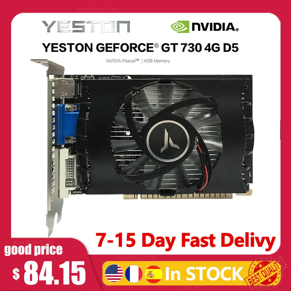 Видеокарта Yeston GeForce GT730, 4 Гб, DDR3, 902-1333 МГц, 4G/DDR3/64 бит, HD + VGA + DVI
Видеокарта Yeston GeForce GT730, 4 Гб, DDR3, 902-1333 МГц, 4G/DDR3/64 бит, HD + VGA + DVI
