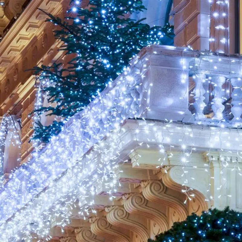 5M Christmas Garland LED Icicle Curtain String Lights Droop Fairy Lights Garden Street Outdoor Decorative luces led decoración
5M Christmas Garland LED Icicle Curtain String Lights Droop Fairy Lights Garden Street Outdoor Decorative luces led decoración