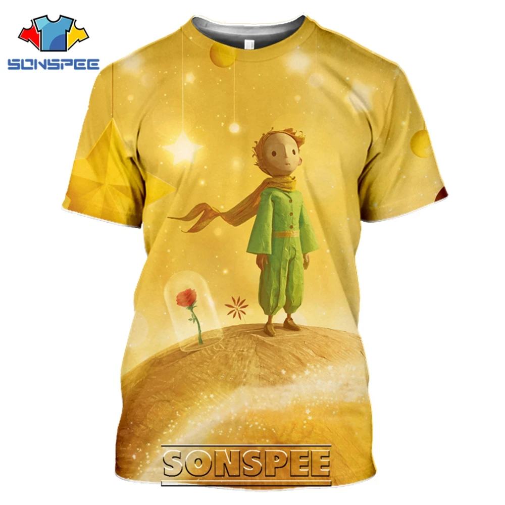 SONSPEE T-shirts The Little Prince 3D Print Men Women Funny Casual Hip Hop Streetwear Cartoon Movie Rose Tees Tops Shirt
SONSPEE T-shirts The Little Prince 3D Print Men Women Funny Casual Hip Hop Streetwear Cartoon Movie Rose Tees Tops Shirt