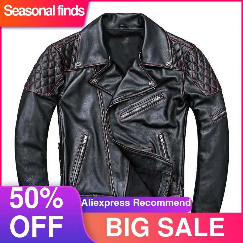 2021 Black Men American Style Motorcycle Leather Jacket Plus Size XXXXL Genuine Thick Cowhide Spring Biker's Natural Coat
2021 Black Men American Style Motorcycle Leather Jacket Plus Size XXXXL Genuine Thick Cowhide Spring Biker's Natural Coat