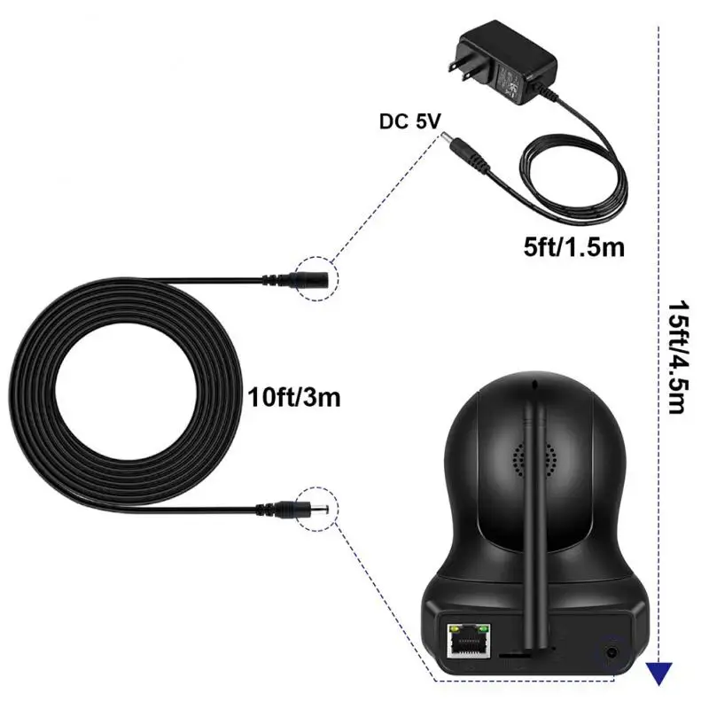 Female To Male Plug CCTV DC Power Cable Extension Cord Adapter 12V Power Cords 5.5mmx2.1mm For CCTV Camera Home Appliance
Female To Male Plug CCTV DC Power Cable Extension Cord Adapter 12V Power Cords 5.5mmx2.1mm For CCTV Camera Home Appliance